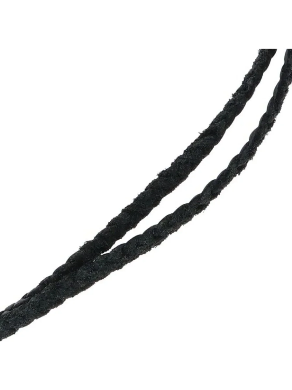 Chrome Hearts Leather Braid Lip and Tan Silver Necklace